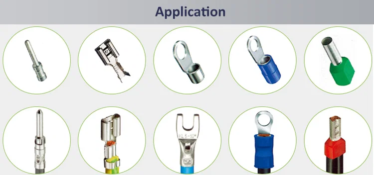 application of Wire Crimp Tool, Electrical Wire Crimper, Terminal Crimper application de l’outil de sertissage de fil, de la sertisseuse de fil électrique, de la sertisseuse de terminal