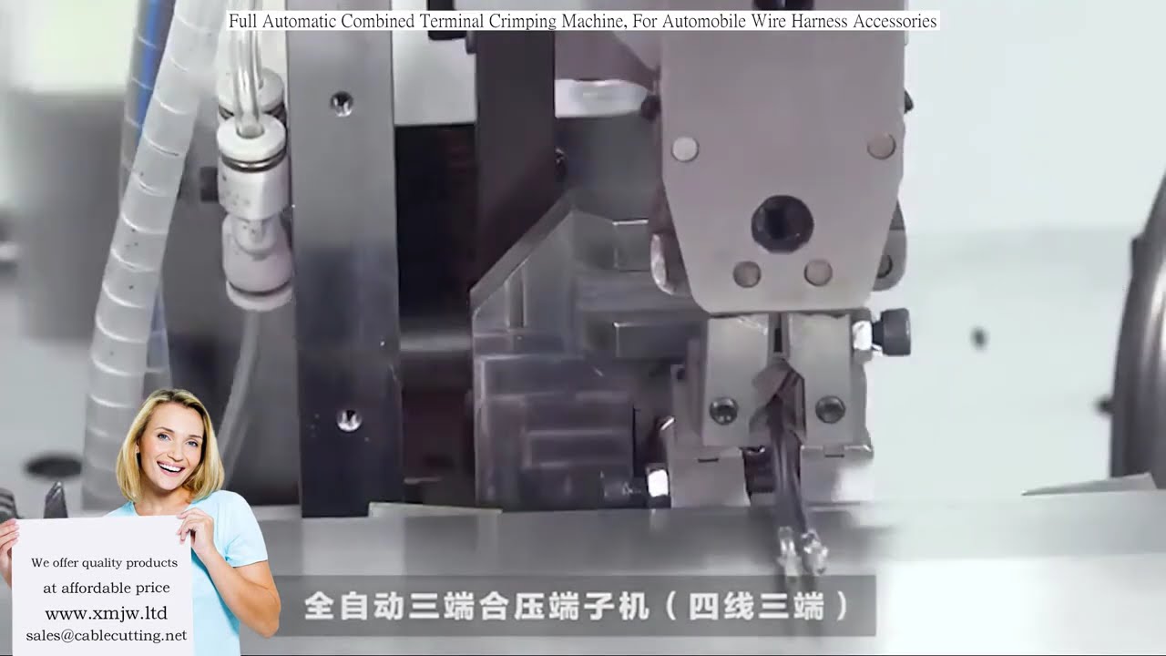 Machine de sertissage automatique de bornes combinées pour accessoires de faisceaux automobiles