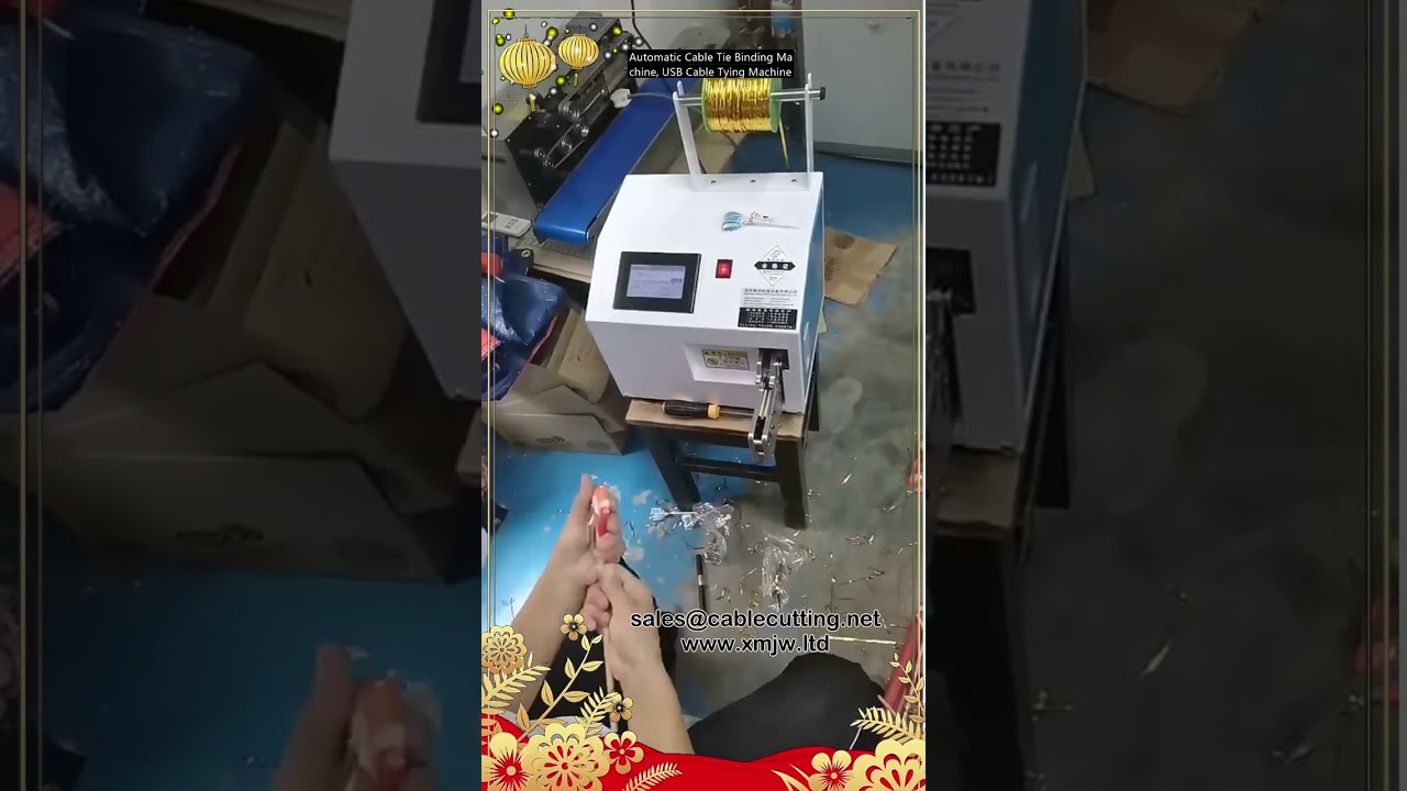 Machine automatique de pose de colliers pour câbles USB et faisceaux