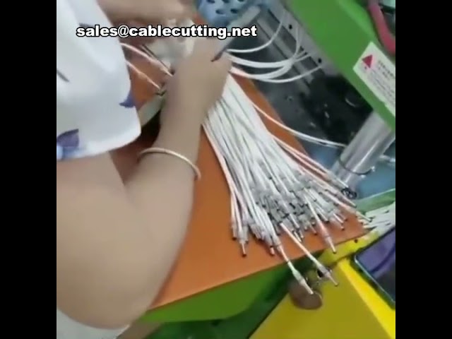 Machine de moulage par injection verticale pour former des prises DC et câbles en PVC, TPE, PP, PE - Moulage de précision