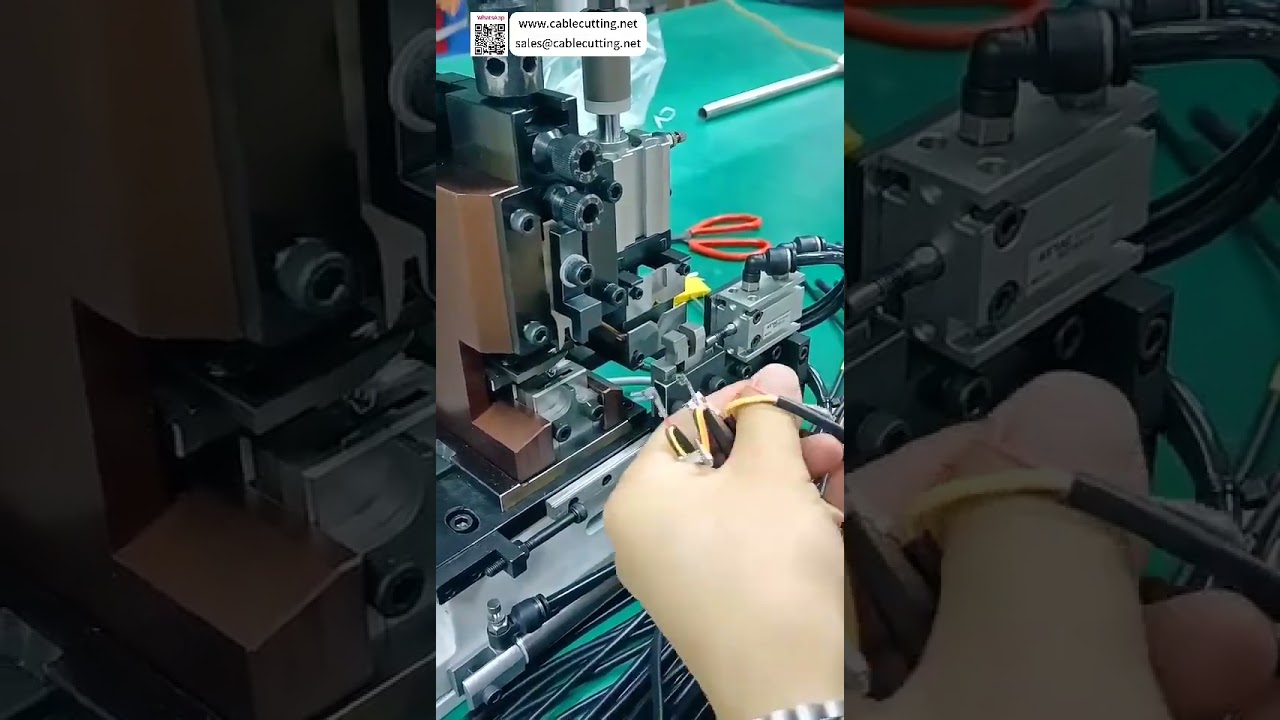 Wire Stripping & Flag Terminal Crimping Machine  High Precision Automated Harness Processing