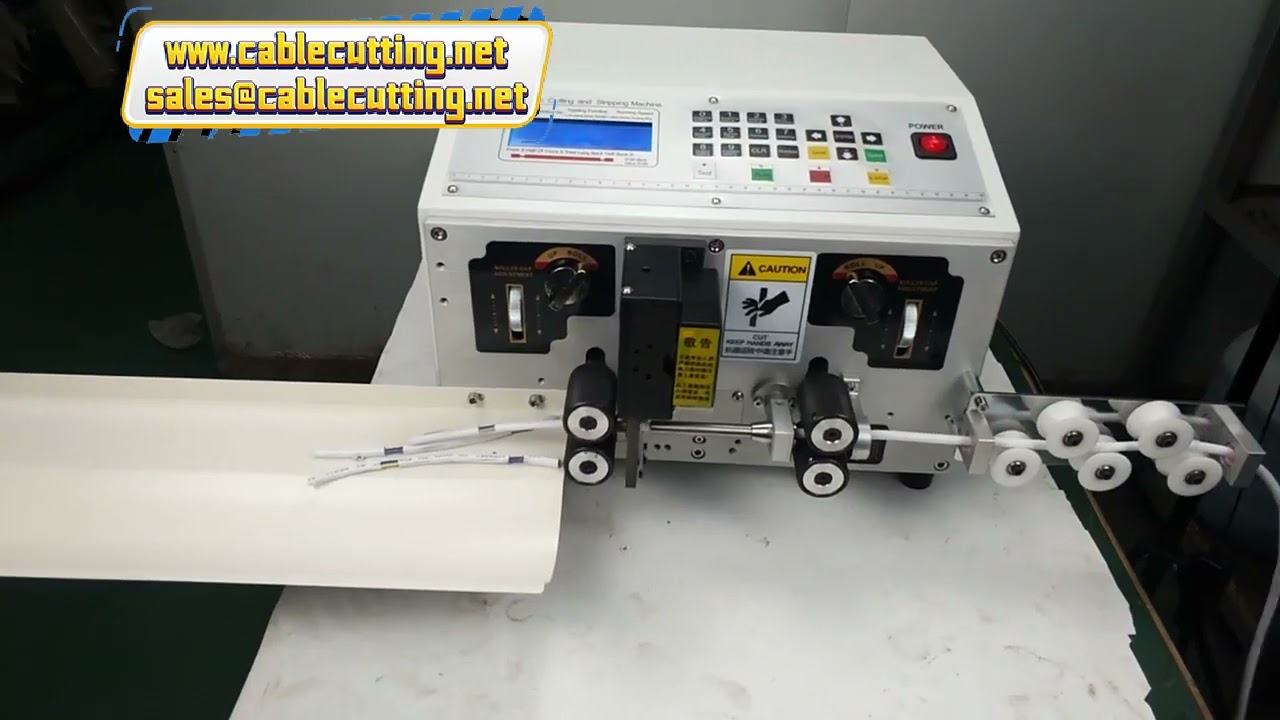Machine de coupe et dénudage de câble multiconducteur gainé - Dénudeuse pour faisceaux de câbles 3x0,75