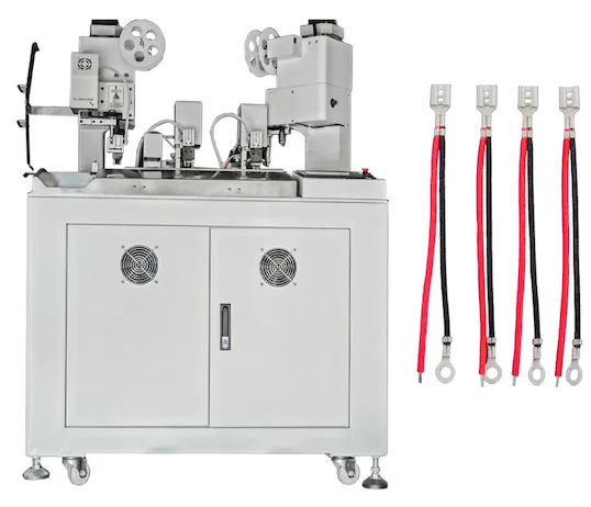 Machine automatique de sertissage triple face pour double fil WPM-038F