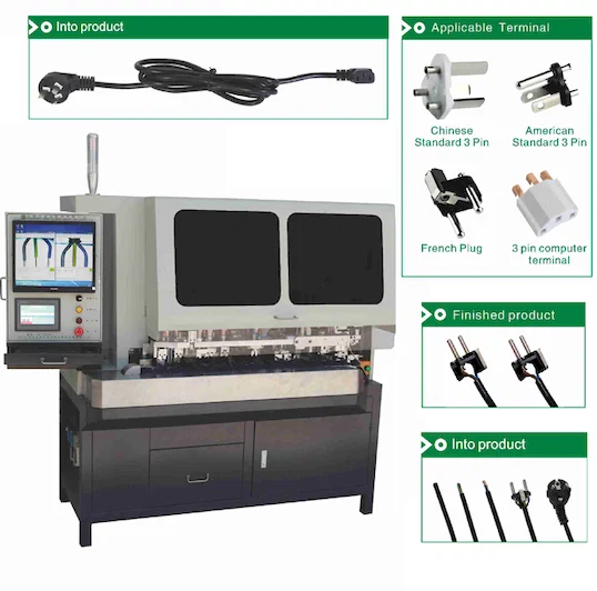 Machine automatique d insertion et sertissage pour fiches 3 broches WPM-3500A